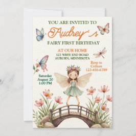 Convites Fada Fofo Primeiro Aniversário