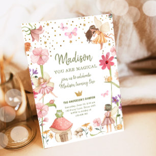 Convites Fada, Garden Girl Primeiro Aniversário