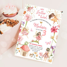 Convites Fada, Garden Girl Primeiro Aniversário