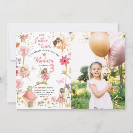 Convites Fada, Garden Girl Primeiro Aniversário
