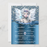 Convites Fada iridescente, brilho encantado Quinceañera blu<br><div class="desc">Imaginem um reino onde os sonhos se tornam realidade e a magia dança através do ar. Este belo convite de 5 x 7 polegadas é perfeito para uma doce dezesseis, quinceañera, ou qualquer celebração de fada de fantasia. Apresentando uma princesa espantosa de pele justa, enfeitada com uma coroa real de...</div>