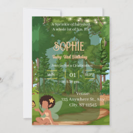 Convites Fada Mágica do Bosque com Borboleta
