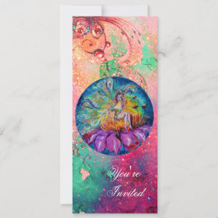 Convites FADA NA NOITE, faíscas rosa verde azul vermelho