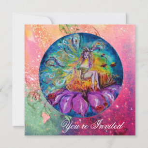 Convites FADA NA NOITE rosa verde azul amarelo brilhos