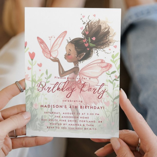 Convites Fada Negra Bailarina Aniversário Festa (Criador carregado)