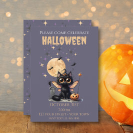 Convites Fada Negra Gata Negra Gata de Olho Largo, Bonita