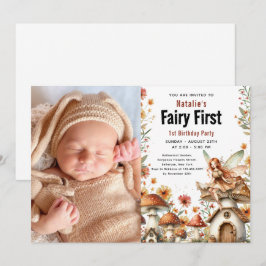 Convites Fada Primeira Festa de primeiro aniversario de Gar