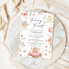 Convites Fada Primeira Rapariga, Festa de aniversário Whimi