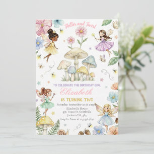 Convites Fada Princesa Jardim de Flores Meninas Aniversário
