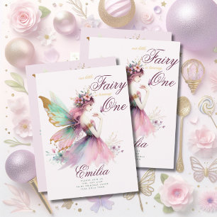 Convites Fada Princesa primeiro aniversario ou EDIT AGE Tea