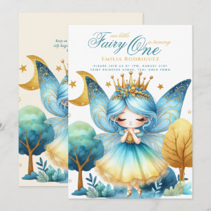 Convites Fada Princesa primeiro aniversario ou EDIT AGE Tea