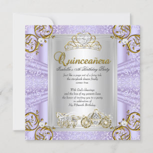 Convites Fada Quinceanera Aniversário de 15 anos Lavanda