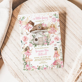 Convites Fada rosa Fada Chá de fraldas Encantada Frota Tea