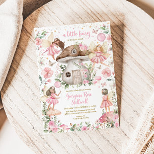 Convites Fada rosa Fada Chá de fraldas Encantada Frota Tea