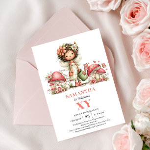 Convites Fada Sonhadora 3º Aniversário Floral Rosa Pastel