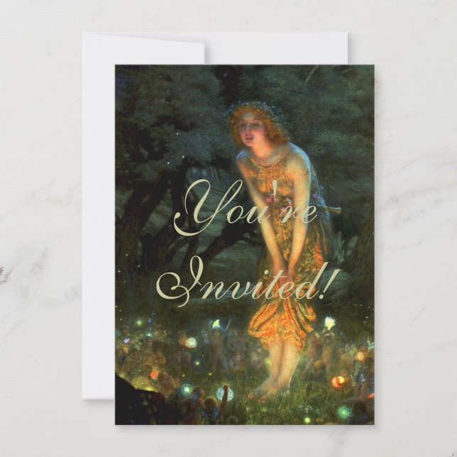 Convites Fadas do Círculo Láteo Fairies no meio da véspera  (Frente)