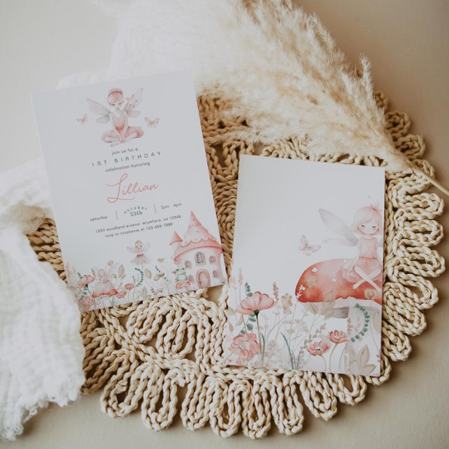 Convites Fadas e flores silvestres Aniversário (Criador carregado)