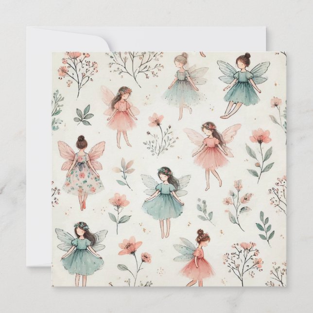 Convites Fadas Fançosas Impressão Design (Frente)