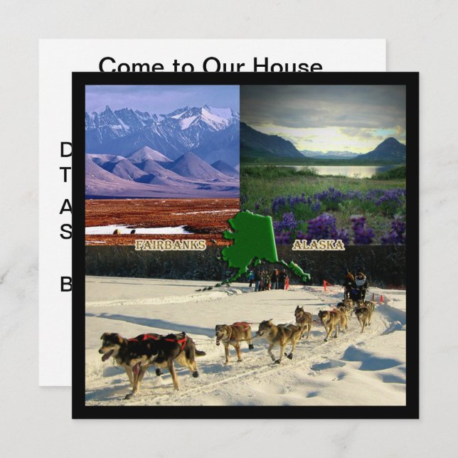 Convites Fairbanks Alaska Photo Collage Housearming (Frente/Verso)