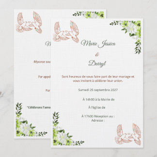 Convites Faire-part de Mariage Élégant