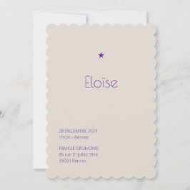 Convites Faire-Part de naissance Poudré - Héloise