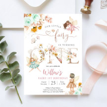 Fairy 1st Birthday Invitation