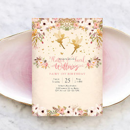 Convites Fairy 1st Birthday Invitation