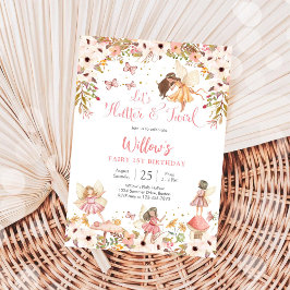 Convites Fairy 1st Birthday Party Invitation