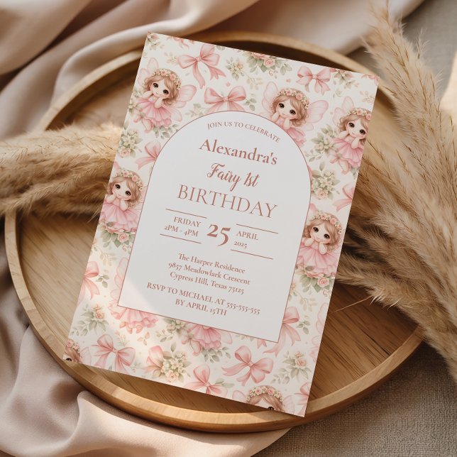 Convites Fairy 1st Birthday Whimsical Garden (Criador carregado)