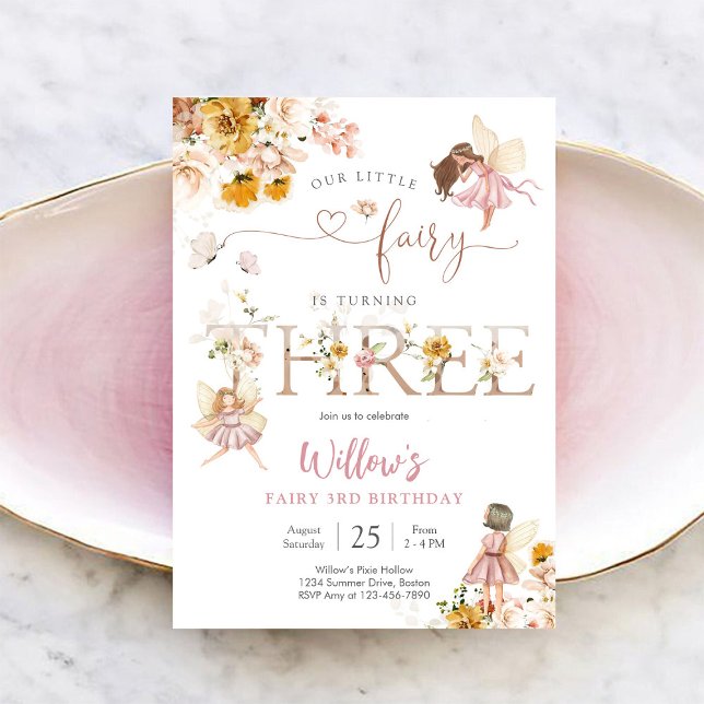 Convites Fairy Birthday Invitation Girl (Criador carregado)