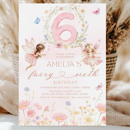 Convites Fairy Birthday Invitation Girl, Fairy 6th Birthday