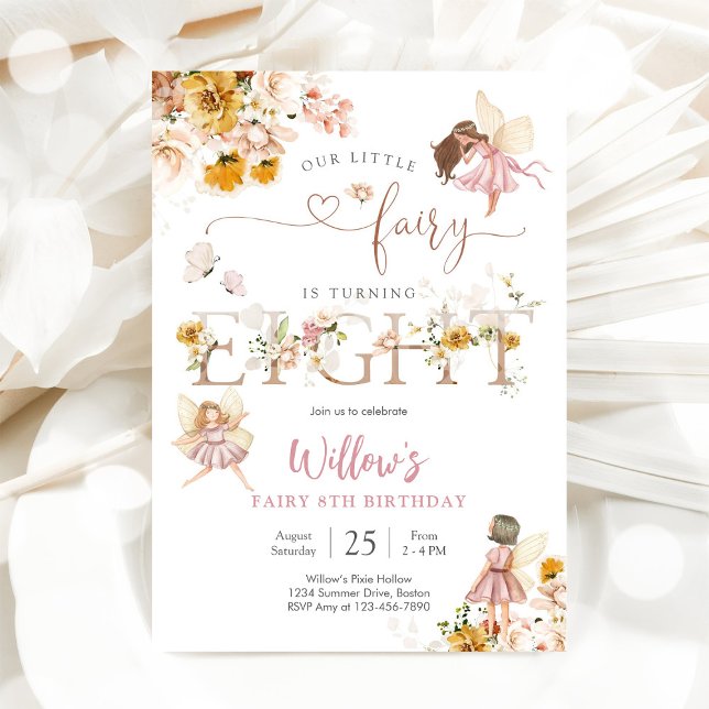 Convites Fairy Birthday Invitation Girls (Criador carregado)
