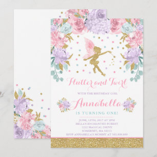 Convites Fairy Birthday Invitation Whimsical Magazine Party