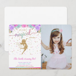 Convites Fairy Birthday Photo Invitation