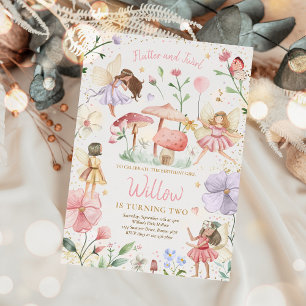 Convites Fairy Birthday Whimsist Princesa Fada Aniversário