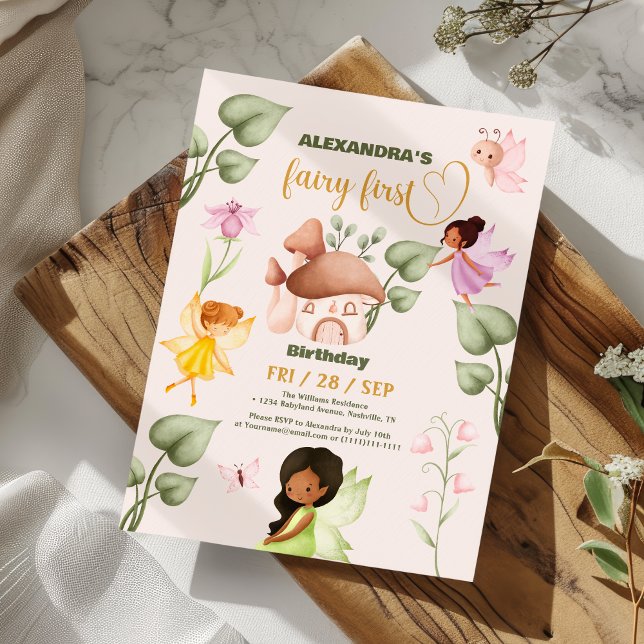 Convites Fairy Birthday Whimsist Princesa Fada Aniversário (Criador carregado)