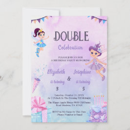 Convites Fairy Double Birthday Party For Girls