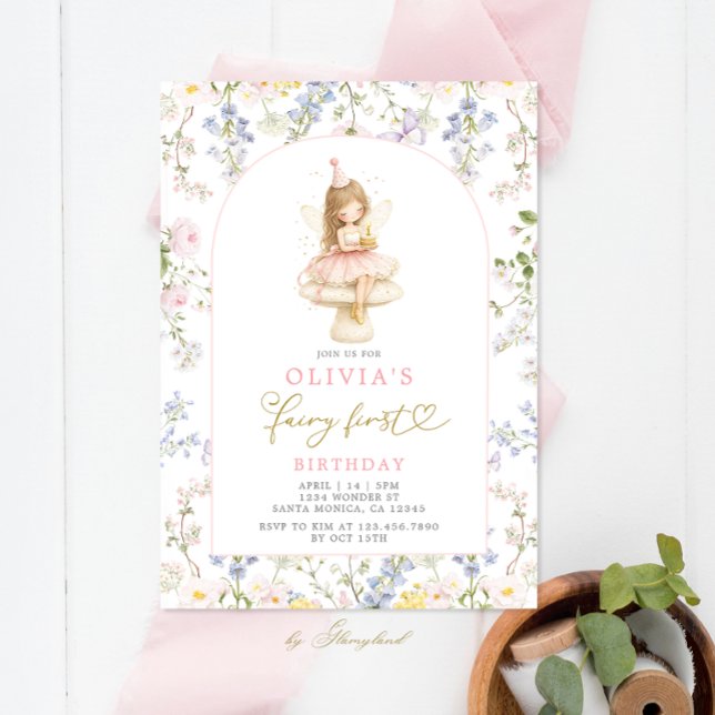 Convites Fairy First Birthday (Criador carregado)