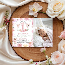 Convites Fairy First Birthday Photo Invitation