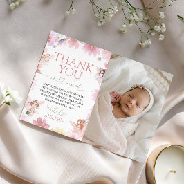 Convites Fairy First Birthday Photo Thank You