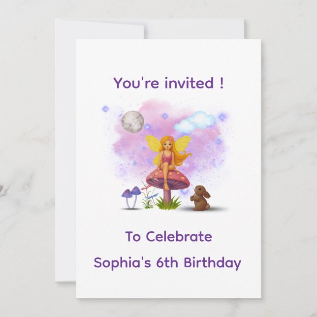 Convites Fairy Garden Birthday Invitation (Frente)