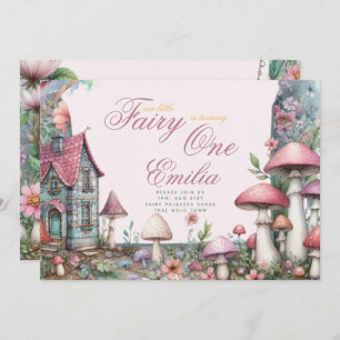 Convites Fairy Garden primeiro aniversario ou EDIT AGE Teal