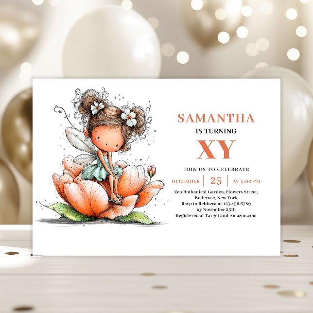 Convites Fairy Girl 1st Birthday Magical Pastel invitation (Fairy Girl 1st Birthday Magical Pastel invitation)