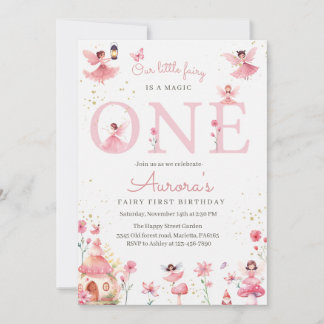 Convites Fairy One Invitation for Birthday Magical Party