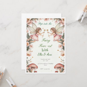 Convites Fairy Quarest Birthday Invitation - Twin Editável