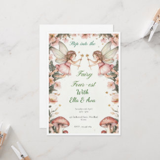 Convites Fairy Quarest Birthday Invitation - Twin Editável
