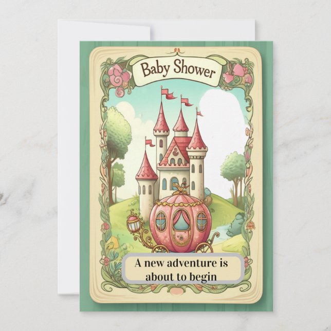 Convites Fairy Tale Castle Baby Shower Invitation (Frente)