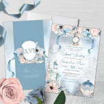 Convites Fairy Tale Princess Cinderella Sweet 16 Aniversári<br><div class="desc">Este belo e elegante convite de conto de fadas convidará seus convidados com um tema Cinderela, com um castelo, belo botânico floral rosa e azul, um escorregador de vidro desaparecido e o convidado de honra em um vestido de bola maravilhoso. Todo texto é totalmente personalizável e pode ser editado de...</div>