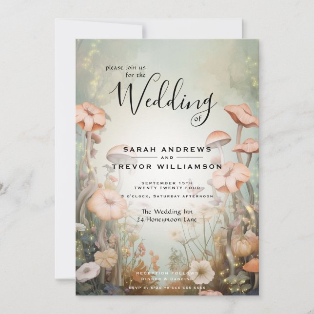 Convites Fairy Tale Woodland Fairycore Romance (Frente)