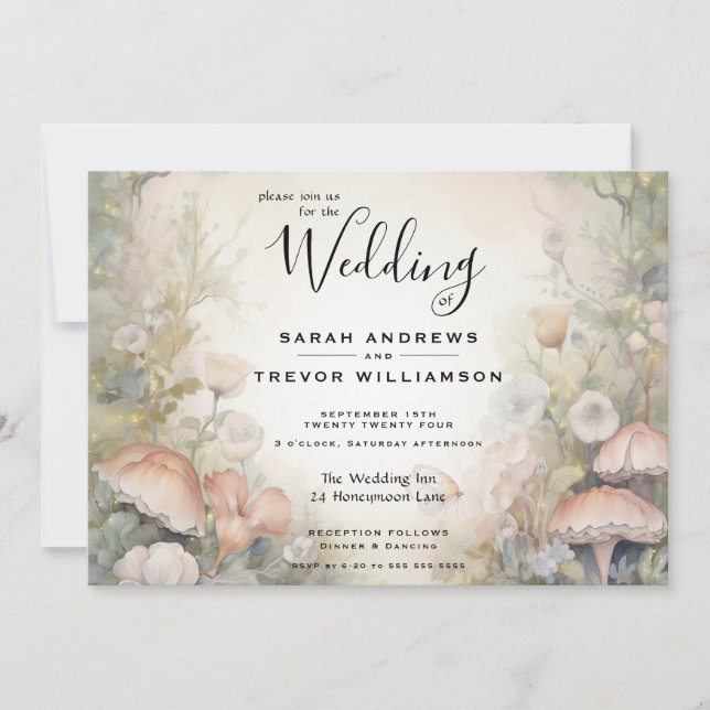 Convites Fairy Tale Woodland Fairycore Romance (Frente)